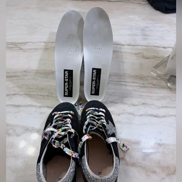 Golden Goose Superstar Corduroy Print Sneaker with Swarovski Crystal Details - Picture 3 of 6